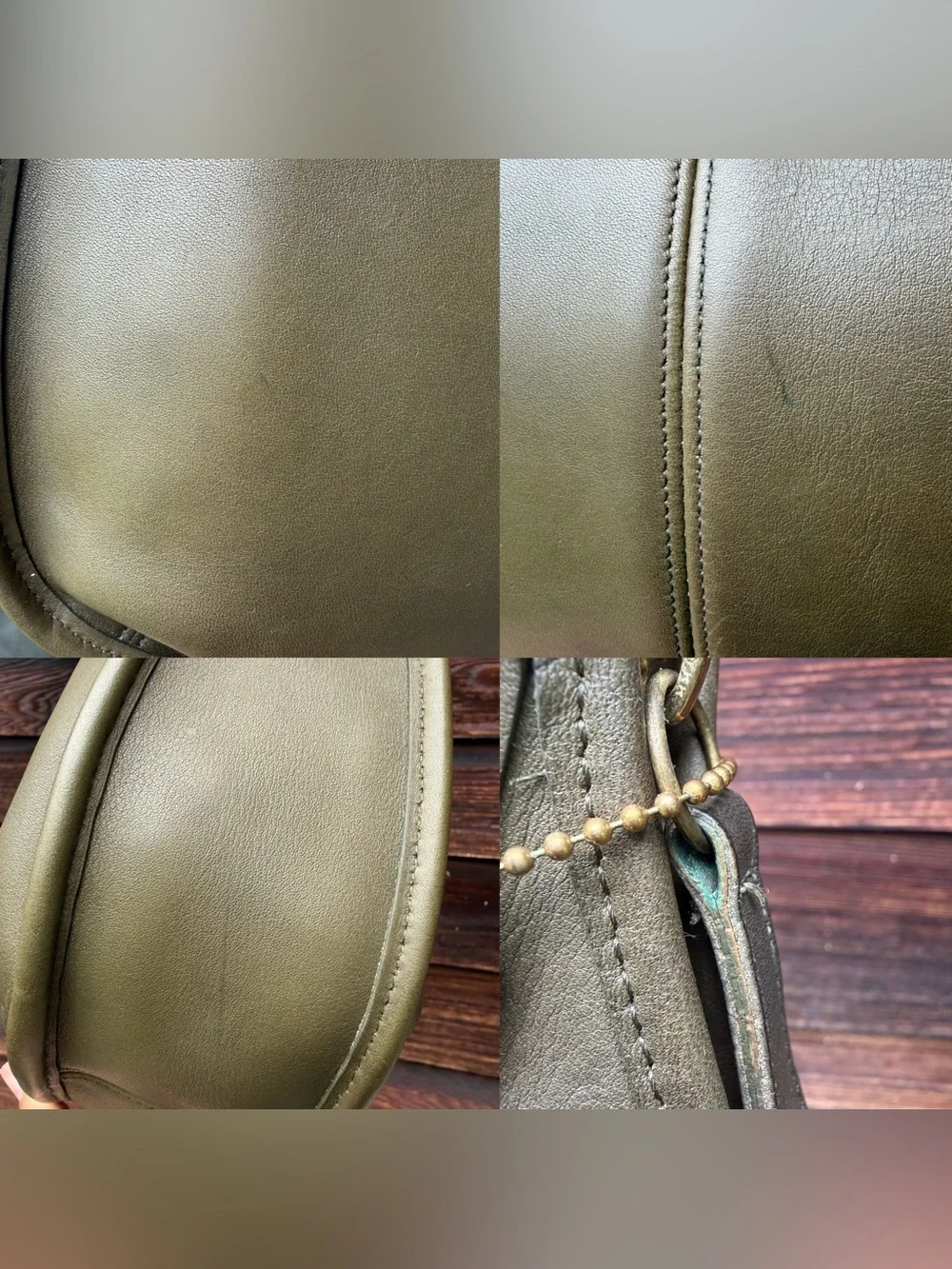 RARE Coach Ergo Pocket Zip #9033 Loden Green Leather VTG 90s Hobo Shoulder Bag